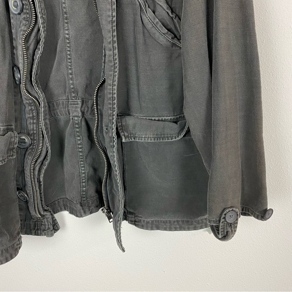 Free People Joshua Tree Oversized Gray Black Utility Cargo Jacket - Picture 6 of 13